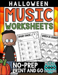 Music Worksheets for Halloween Digital Resources Thumbnail